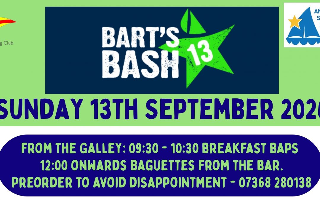 Bart’s Bash 13th Sept